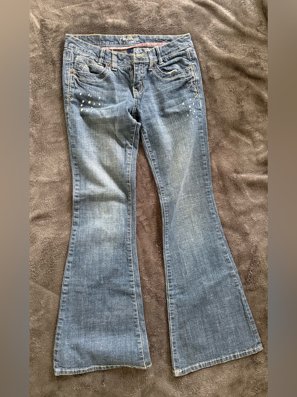Amethyst Jeans Women's Bootcut Jeans - Light Wash Blue. Bell-bottom style